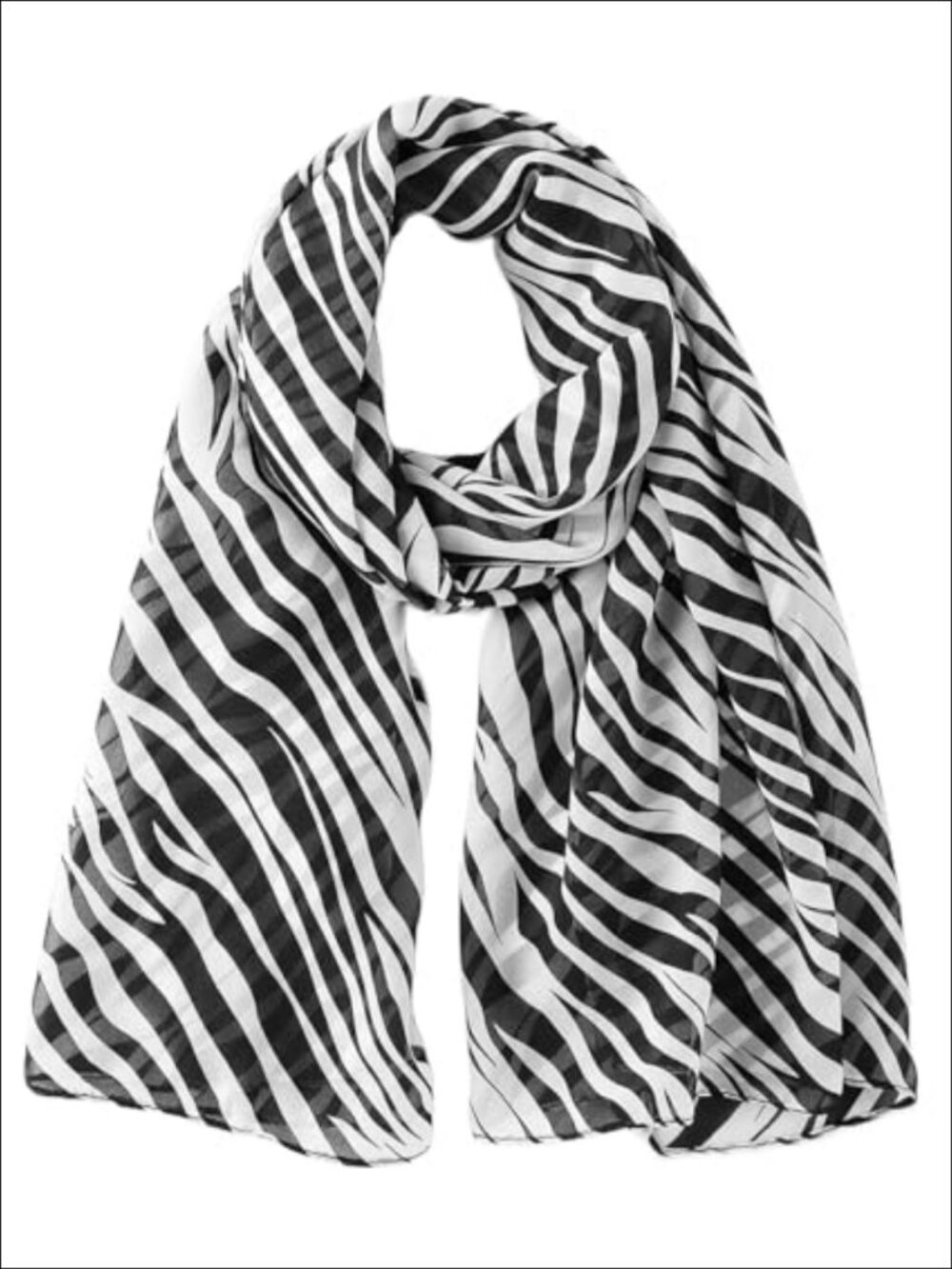 Women's Polyester Zebra Print Long Scarf Shawl Wrap Bandana 28x59